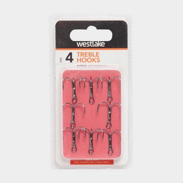 Semi-Barbed Treble Hooks (Size 4) 3 Semi-Barbed Treble Hooks (Size 4)