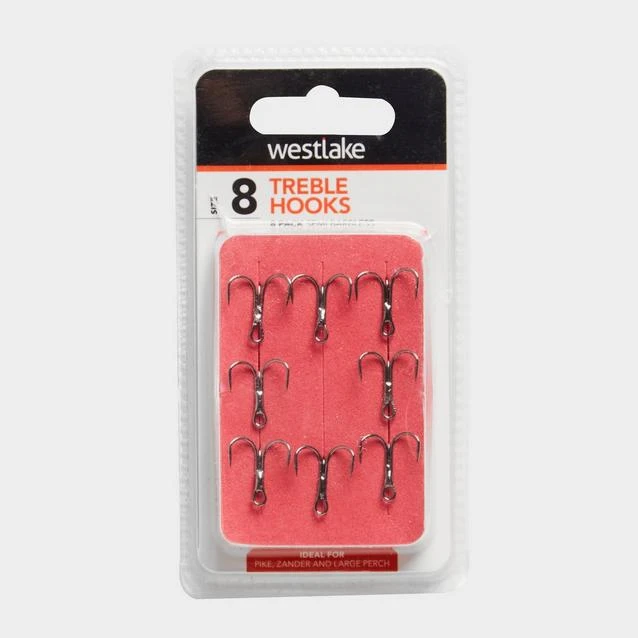 Semi-Barbed Treble Hooks (Size 8) 3 Semi-Barbed Treble Hooks (Size 8)